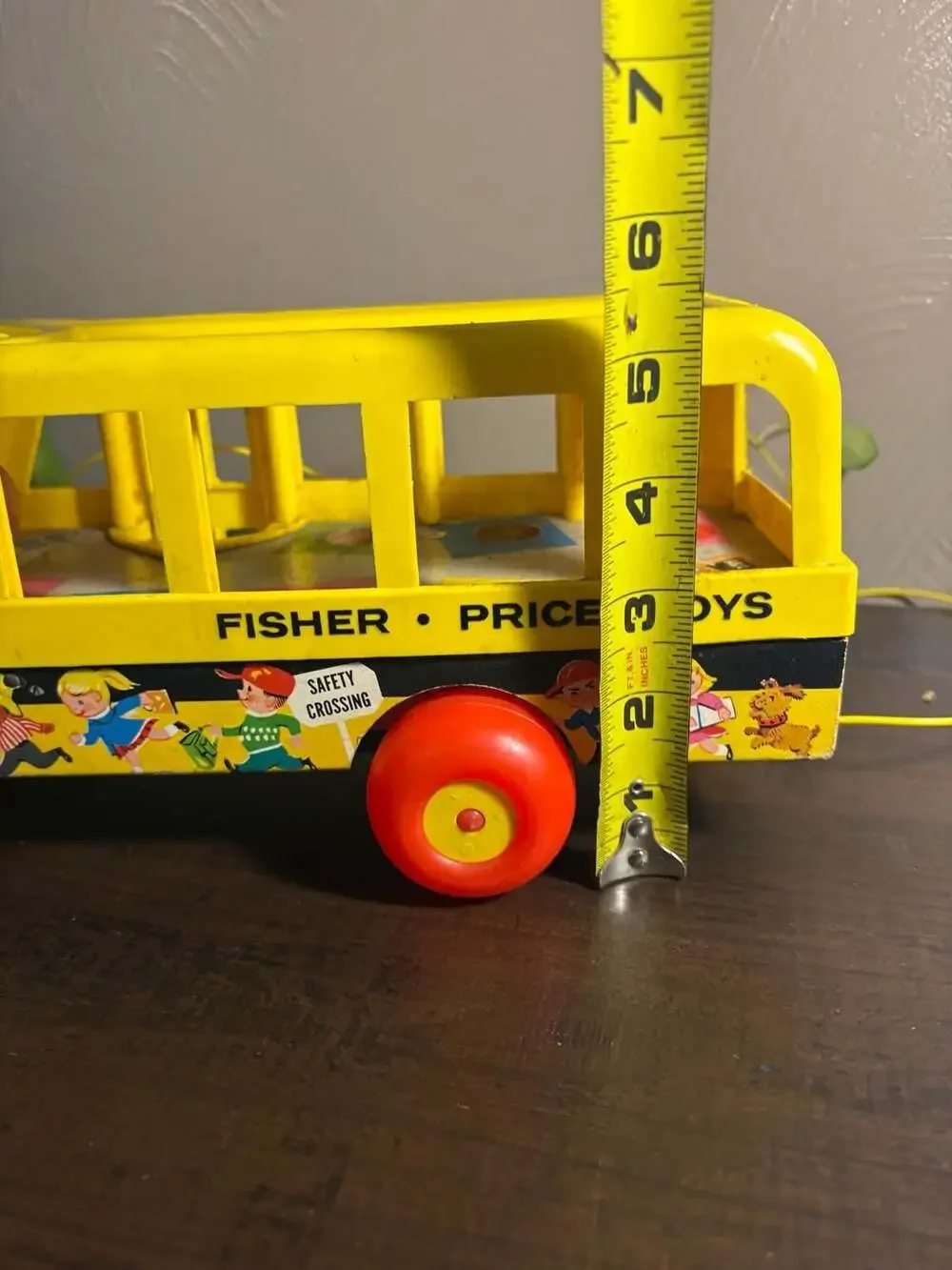 Vintage 1965 Fisher-Price Little People School Bus #192 Pull Toy